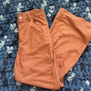 Brown wide legged corduroy pants